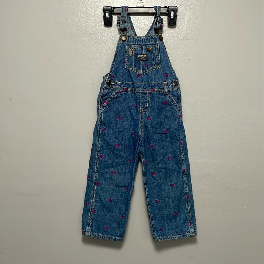 Oshkosh butterflies embroidered demon overall size 3
